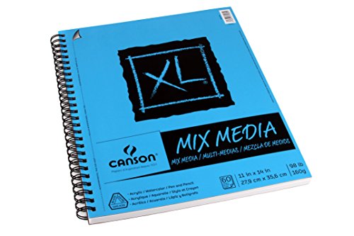 Canson 100510929 XL Series Mix Media Paper Pad, 98 Pound, 11 x 14 Inches, 60 Sheets