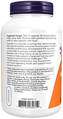 NOW Supplements, Quercetin with Bromelain, Balanced Immune System*, 120 Veg Capsules