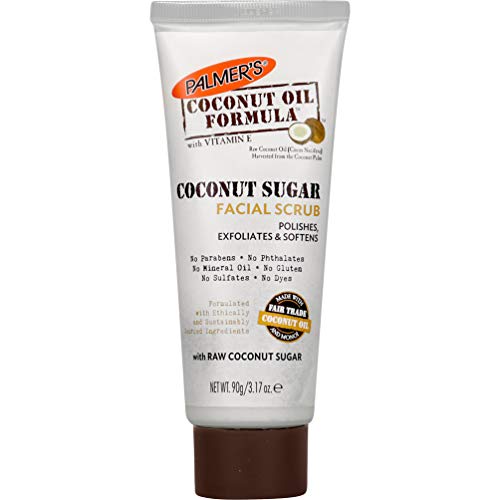 Palmers Coconut Oil Formula Coconut Sugar Facial Scrub Exfoliator, Face Scrub to Gently Exfoliate Away Dirt and Dead Skin Cells with Chamomile to Soften & Calm, 3.17 Ounces (Pack of 1)