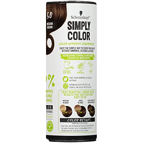 Schwarzkopf Simply Color Permanent Hair Color, 5.0 Medium Brown