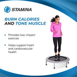 Stamina 36 inch Rebounder - Portable Exercise Trampoline - Mini Trampoline with Smart Workout App - Indoor Trampoline Fitness Rebounder - Up to 250 lbs Weight Capacity