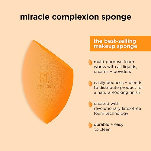 Real Techniques Miracle Airblend Sponge, Matte Makeup Blending Sponge, For Liquid, Cream, & Powder Products, Offers Medium To Full Coverage, Foundation Sponge, Packaging May Vary, 1 Count