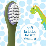 Dr. Brown's Baby and Toddler Toothbrush, Green and Orange Dinosaur 2-Pack, 1-4 Years