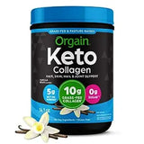 Orgain Keto Collagen Protein Powder, Chocolate - 10g Grass Fed Hydrolyzed Collagen Peptides Type 1 & 3, 10g Protein, 5g MCT Oil - Hair, Skin, Nail, & Joint Support, Gluten Free, Paleo - 0.88lb