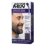 Just For Men Mustache & Beard, Beard Dye for Men with Brush Included for Easy Application, With Biotin Aloe and Coconut Oil for Healthy Facial Hair - Dark Brown, M-45, Pack of 1