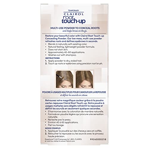 Clairol Root Touch-Up Temporary Concealing Powder, Black Hair Color, Pack of 1