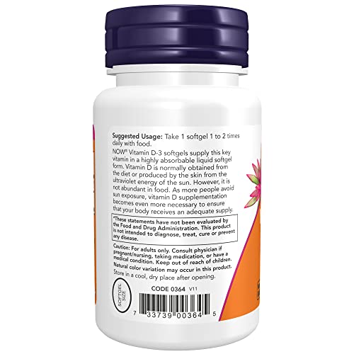 NOW Supplements, Vitamin D-3 1,000 IU, Natural Fruit Flavor, Structural Support*, 180 Chewables