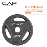 CAP Barbell 2-Inch Olympic Grip Weight Plate, 25 lb, Single Black