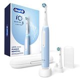 Oral-B iO Series 3 Limited Rechargeable Electric Powered Toothbrush, Black with 2 Brush Heads and Travel Case - Visible Pressure Sensor to Protect Gums - 3 Modes - 2 Minute Timer