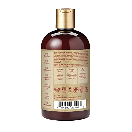 SheaMoisture Intensive Hydration Shampoo for Dry, Damaged Hair Manuka Honey and Mafura Oil Sulfate-Free 13 oz