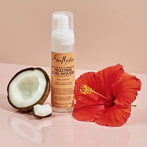 SheaMoisture Curl Mousse for Frizz Control Coconut and Hibiscus with Shea Butter 7.5 oz