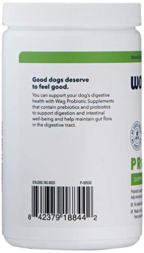 Amazon Brand - Wag Probiotic Supplement Chews for Dogs, Natural Duck Flavor, 90 count