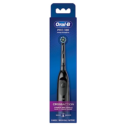 Oral B Pro 100 CrossAction, Battery Powered Electric Toothbrush, Black