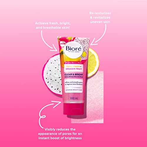 Bioré Brightening Exfoliating Scrub, 3.5 Fluid Ounces, to Exfoliate and Even Skin Tone, for All Skin Types