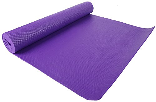 BalanceFrom Go Yoga All Purpose High Density Non-Slip Exercise Yoga Mat with Carrying Strap, 1/4", Black