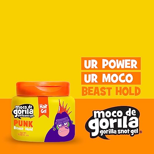 Moco de Gorila Punk, Hair Styling Gel, Reactivate with water, Long-lasting Hold, 3-Pack of 11.99 Oz Each, 3 Squeezable Bottles.