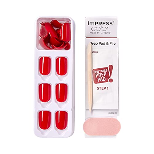 KISS imPRESS Color Press-On Nails Polish-Free Manicure Set, ‘Serendipity’, 30 Chip-Proof, Smudge-Proof Fake Nails