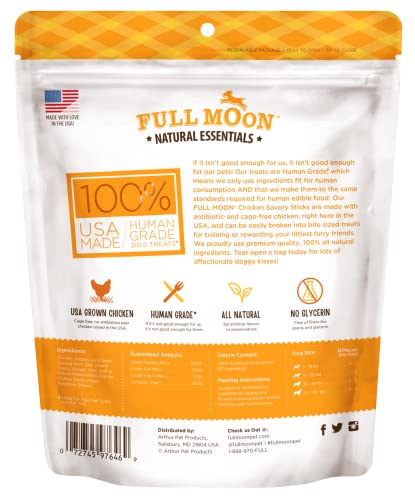 Full Moon All Natural Human Grade Dog Treats, Essential Beef Savory Sticks, 22 Ounce, 1.375 Pound (Pack of 1)