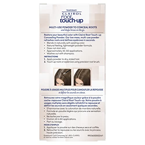 Clairol Root Touch-Up Temporary Concealing Powder, Black Hair Color, Pack of 1