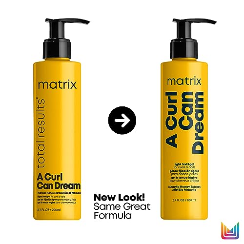 Matrix A Curl Can Dream Light Hold Gel | Defines Curls Without Flaking or Crunch | For Curly & Coily Hair | Silicone, Sulfate & Paraben Free | Salon Styling Gel | Packaging May Vary | 6.7 Fl. Oz.