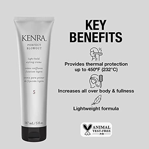 Kenra Perfect Blowout 5 | Light Hold Styling Crème | Provides Thermal Protection | Increases All Over Body & Fullness | Lightweight Formula | All Hair Types | 5 fl. Oz