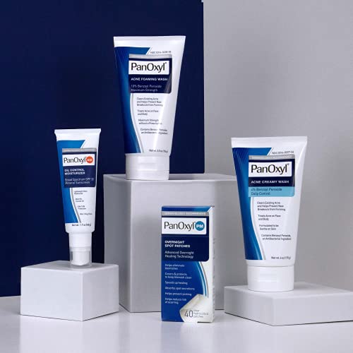 Panoxyl Acne Wash 4% Bundle with PM Patches, Cleanser