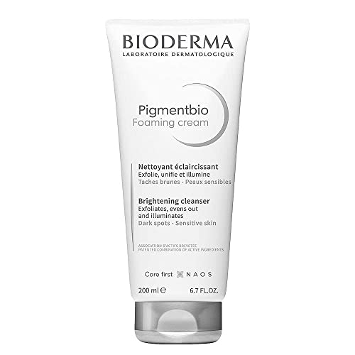 Bioderma Pigmentbio Foaming Face Cream - Brightening and Moisturizing Cleanser - Face Exfoliator for Skin Prone to Visible Spots