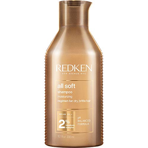 Redken All Soft Shampoo | For Dry / Brittle Hair | Provides Intense Softness and Shine | With Argan Oil | 10.1 Fl Oz (Pack of 1)