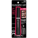 L’Oréal Paris Telescopic Lift Washable Mascara, Lengthening and Volumizing Eye Makeup, Lash Lift with Up to 36HR Wear, Blackest Black, 0.33 Fl Oz