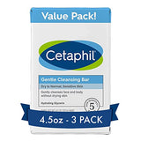 CETAPHIL Gentle Cleansing Bar, 4.5 oz Bar (Pack of 6), Nourishing Cleansing Bar For Dry, Sensitive Skin, Non-Comedogenic, (Packaging May Vary)