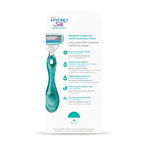 Schick Hydro Silk Sensitive Skin Razor for Women with 2 Moisturizing Razor Blade Refills