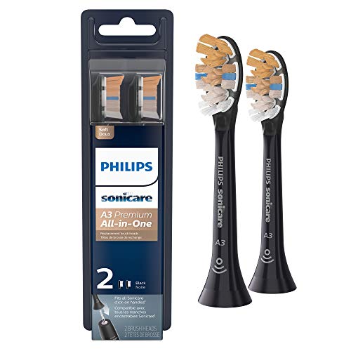 Philips Sonicare Genuine A3 Premium All-in-One Replacement Toothbrush Heads, 2 Brush Heads, White, HX9092/65