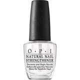 OPI Natural Nail Strengthener, Vegan Formula, Infused with Vitamin A & E, Helps Prevent Discoloration, Strengthens Nails, Clear, 0.5 fl oz