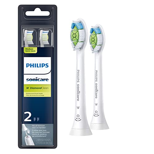 Philips Sonicare Genuine W DiamondClean Toothbrush Heads, 2 Brush Heads, Black, HX6062/95