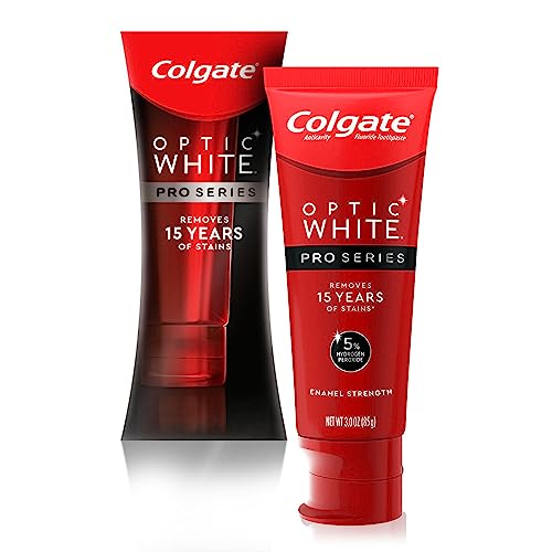 Colgate Optic White Pro Series Whitening Toothpaste with 5% Hydrogen Peroxide, Stain Prevention, 3 Oz Tube