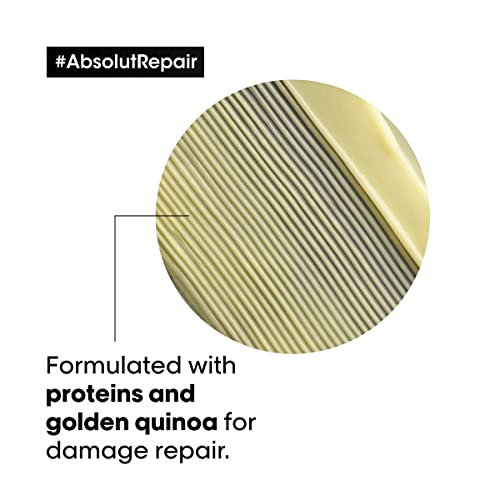 LOréal Professionnel Absolut Repair Shampoo | Protein Hair Treatment | Repairs Damage & Provides Shine | With Quinoa & Proteins | For Dry, Damaged Hair | 16.9 Fl. Oz.