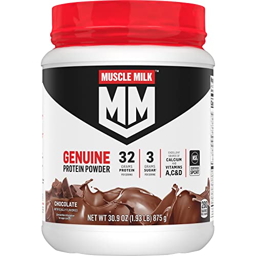 Muscle Milk Genuine Protein Powder, Vanilla Creme, 32g Protein, 5 Pound, 32 Servings