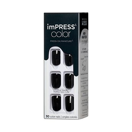 KISS imPRESS Color Press-On Nails Polish-Free Manicure Set, ‘Serendipity’, 30 Chip-Proof, Smudge-Proof Fake Nails