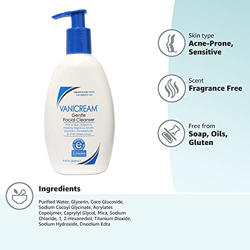 Vanicream Gentle Facial Cleanser - 2.5 fl oz - Formulated Without Common Irritants for Those with Sensitive Skin