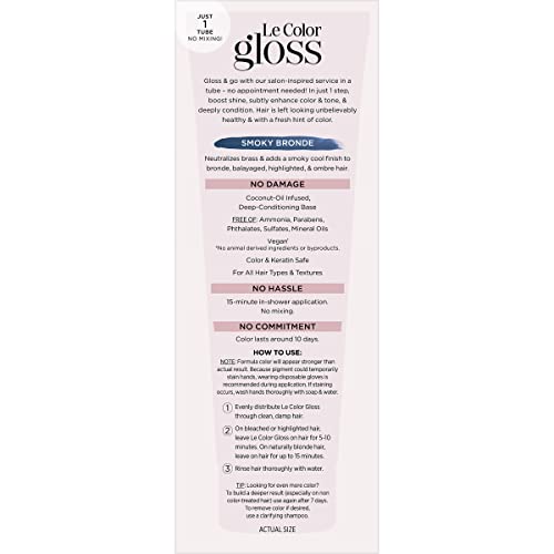 L’Oréal Paris Le Color Gloss One Step Toning Gloss, In-Shower Hair Toner with Deep Conditioning Treatment Formula for Gray Hair, Silver White, 1 Kit, 32.626 cubic_inches