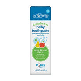 Dr. Brown’s Fluoride-Free Baby Toothpaste, Infant & Toddler Oral Care, Apple Pear, 1-Pack, 1.4oz/40g, 0-3 years