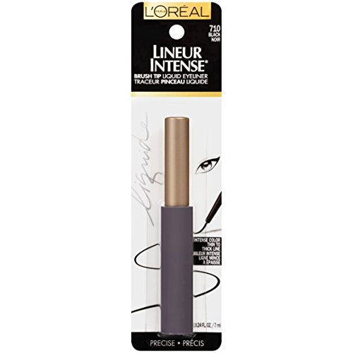 L’Oréal Paris Lineur Intense Brush Tip Liquid Eyeliner, Black, 0.24 fl oz (Packaging May Vary)