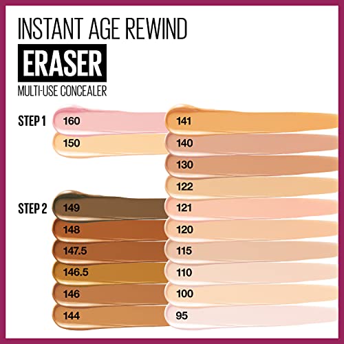 Maybelline Instant Age Rewind Eraser Dark Circles Treatment Multi-Use Concealer, 140, 1 Count (Packaging May Vary)