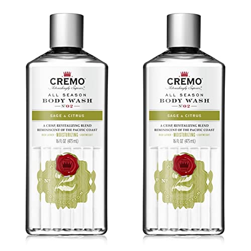 Cremo Rich-Lathering Silver Water & Birch Body Wash, A Revitalizing Combination of Glacier-Fed Streams and White Birch 16 Fl Oz (2-Pack)