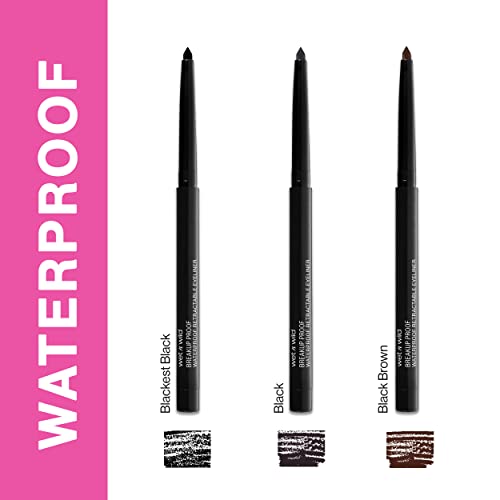 wet n wild Mega Last Breakup Proof Liquid Waterproof Eyeliner, Black, Quick Drying Retractable Gel Eyeliner, Smudge Resistant, Long Lasting 16 Hour Wear, Ultra Fine Brush Tip Pen