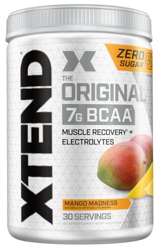 XTEND Original BCAA Powder Airheads Candy Flavor, 7g BCAA and 2.5g L-Glutamine, Sugar Free Post Workout Muscle Recovery Drink with Amino Acids for Men & Women, 30 Servings