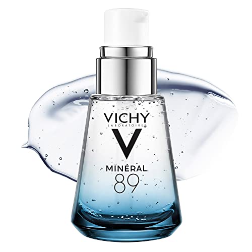 Vichy Hydrating Hyaluronic Acid Serum, Mineral 89 Serum and Daily Face Moisturizer Skin Booster with Natural Origin Hyaluronic Acid, Hydrates and Strengthens Sensitive Skin, 75mL