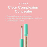 Almay Clear Complexion Acne & Blemish Spot Treatment Concealer Makeup with Salicylic Acid- Lightweight, Full Coverage, Hypoallergenic, Fragrance-Free, for Sensitive Skin, 200 Light/Medium, 0.3 fl oz.