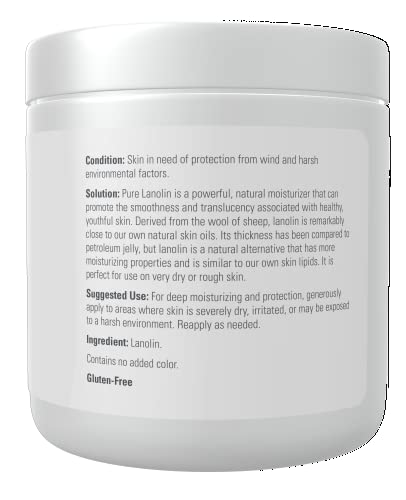 NOW Solutions, Pure Lanolin, Wind and Harsh Environment Skin Protectant, Thick Jelly, For Rough Dry Skin, 7-Ounce