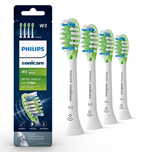 Philips Sonicare Genuine W3 Premium White Replacement Toothbrush Heads, 2 Brush Heads, Black, HX9062/95